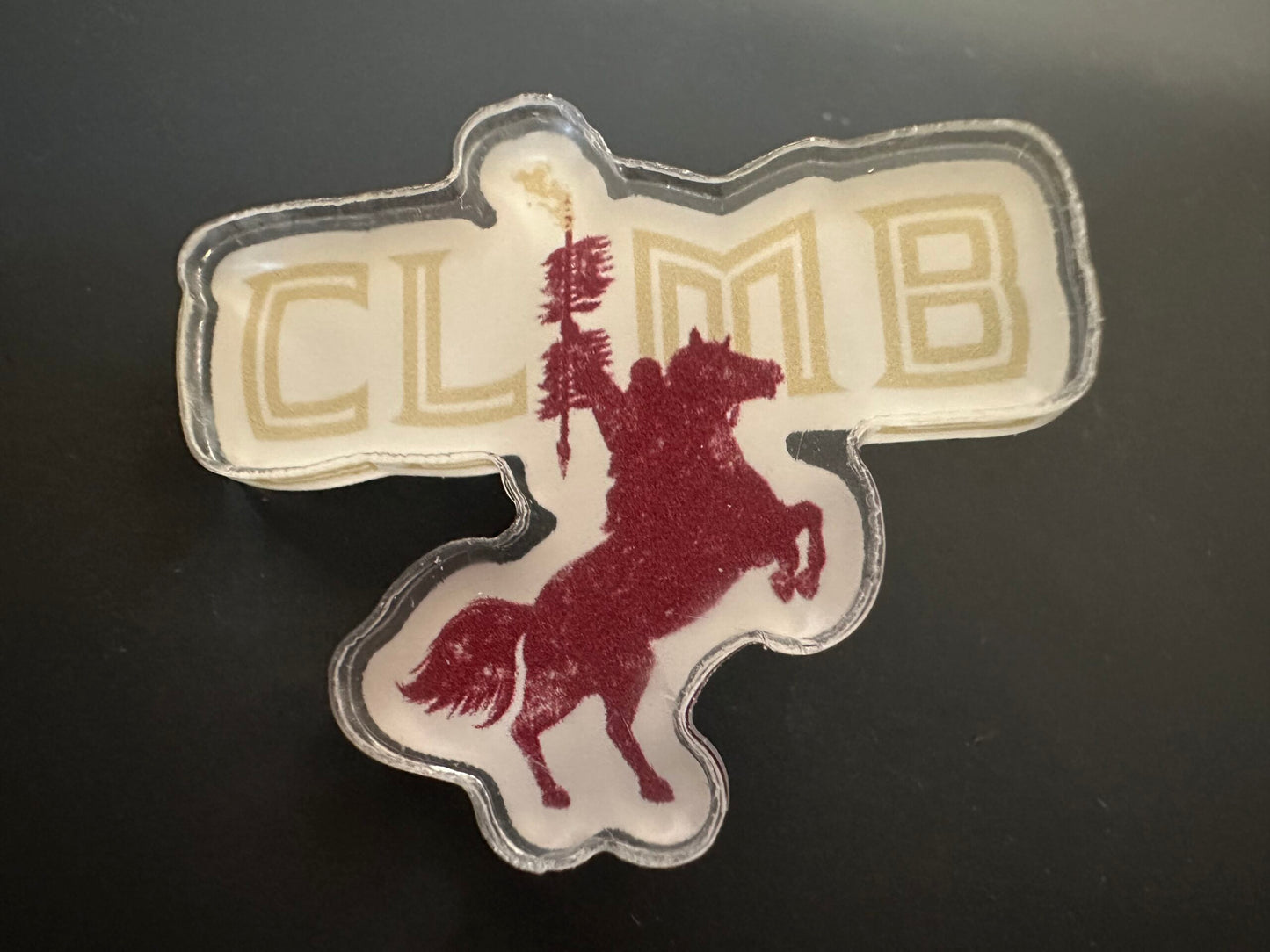 CLIMB Pin Featuring Horse and Rider image 0
