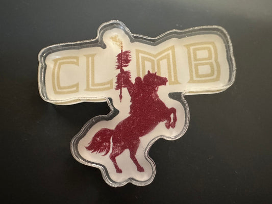 CLIMB Pin Featuring Horse and Rider image 0