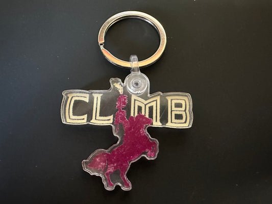 CLIMB Keychain Featuring Horse and Rider image 0