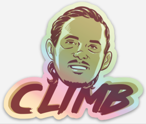 Cornrows CLIMB Holographic Sticker image 0