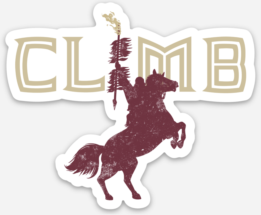 CLIMB Magnet Featuring Rearing Horse and Rider image 0