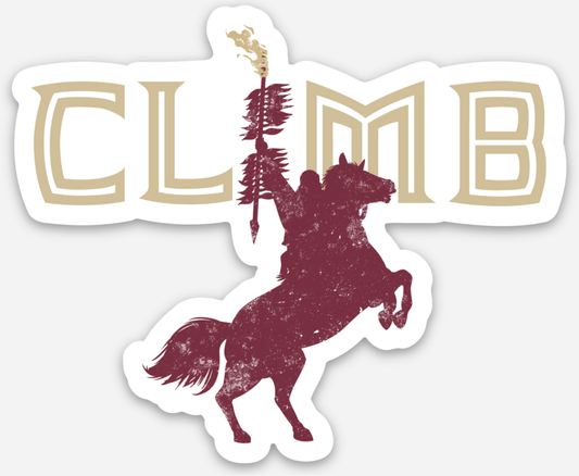 CLIMB Magnet Featuring Rearing Horse and Rider image 0