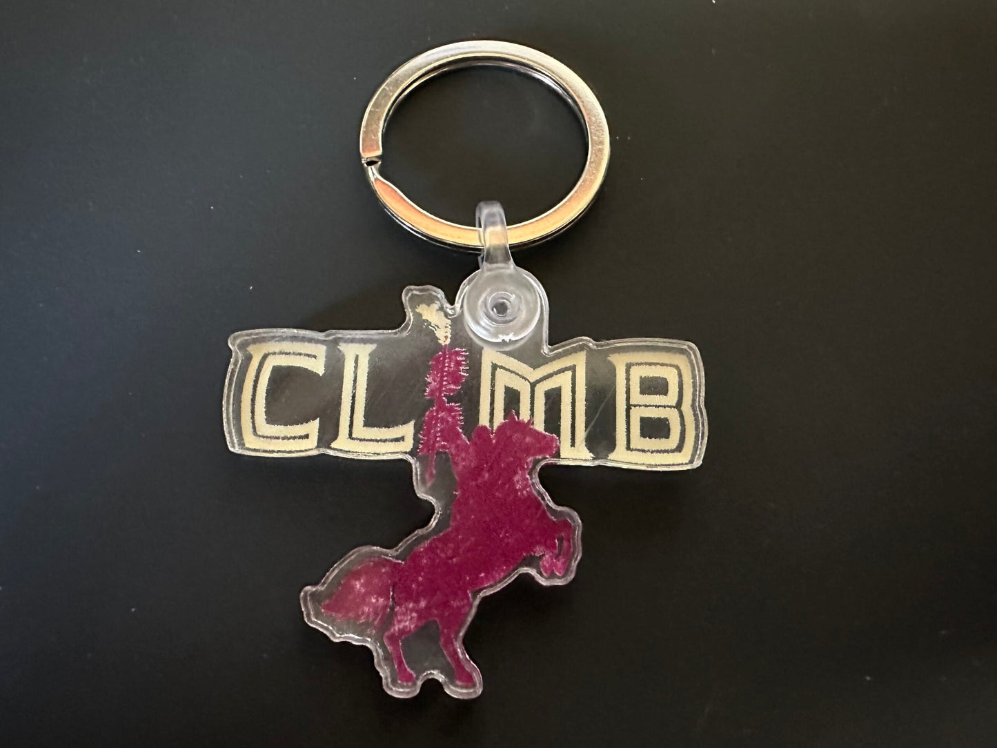 CLIMB Keychain Featuring Horse and Rider image 1