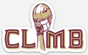 CLIMB Helmet Sticker - White Background